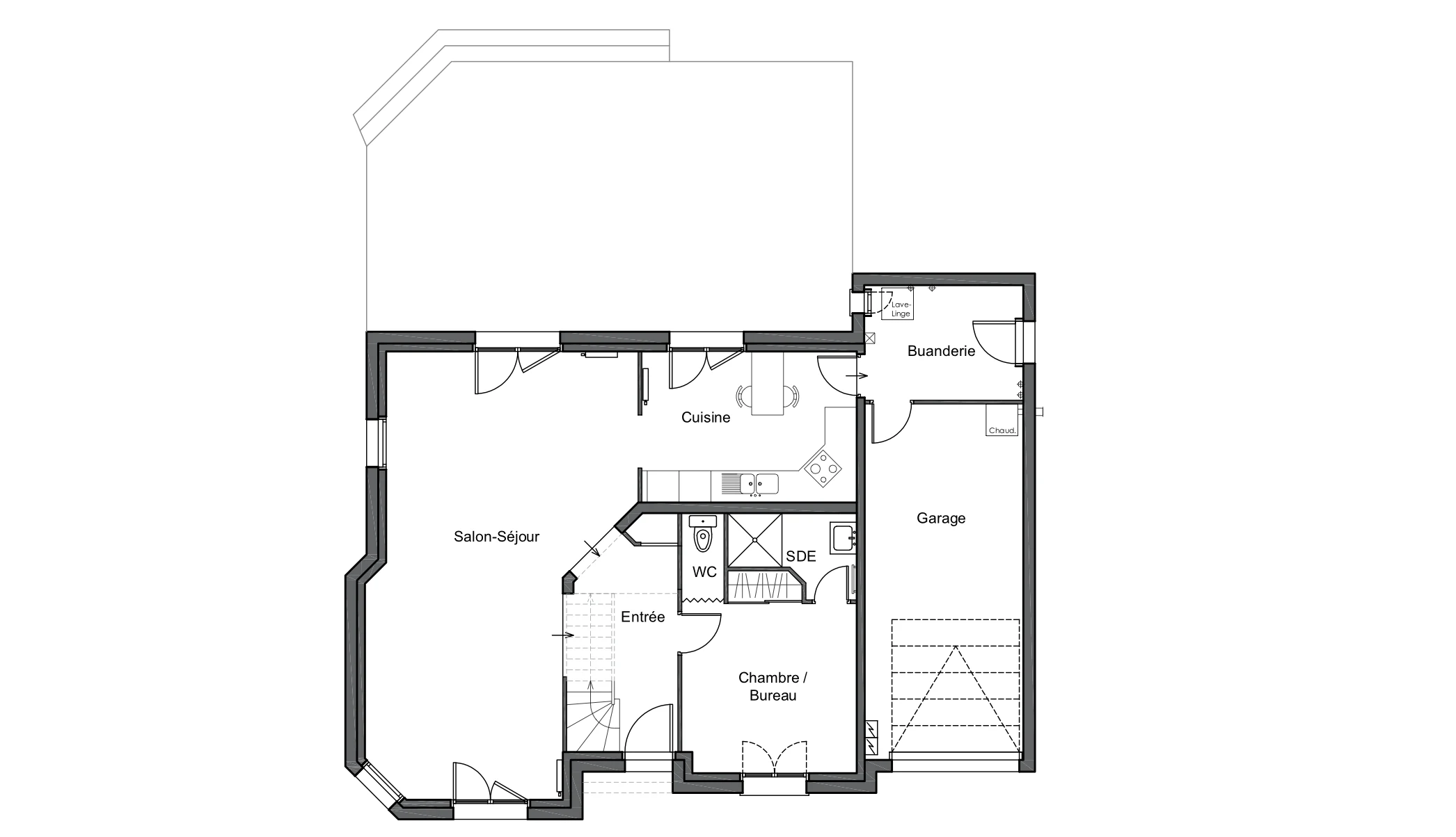 Plan de l'existant avant travaux, POP UP